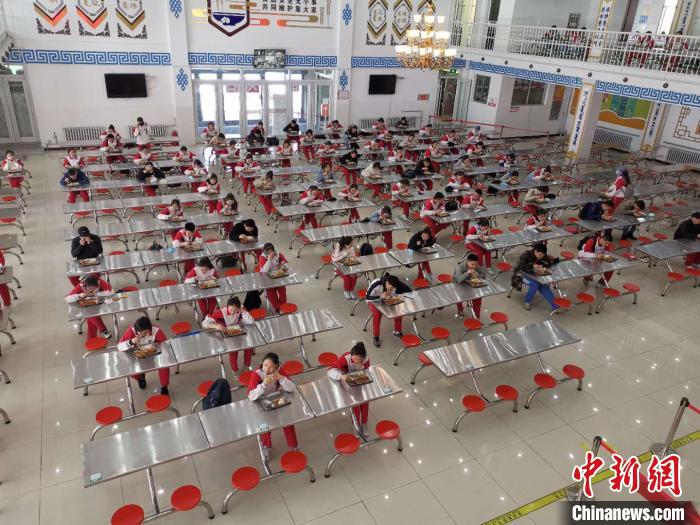 圖為學(xué)生們?cè)谑程镁筒汀！鯆I娜 攝