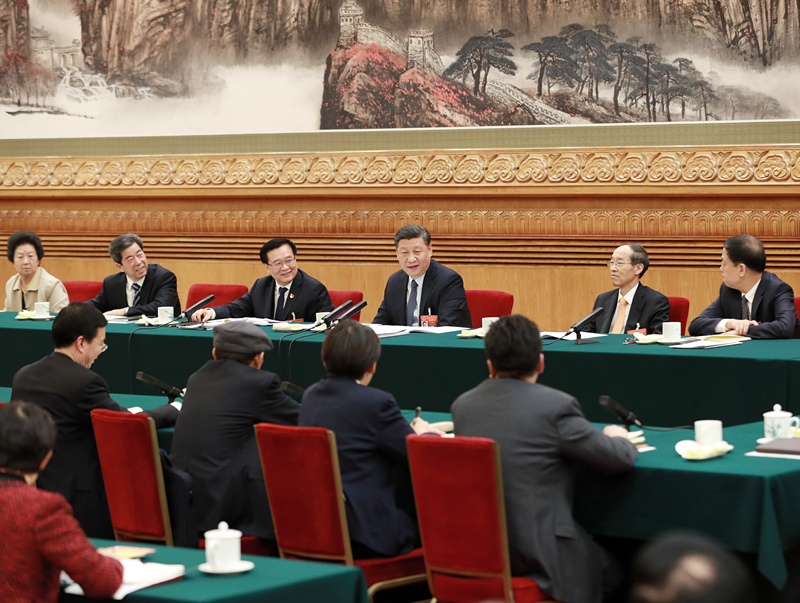 2019年3月8日，習(xí)近平總書記參加十三屆全國人大二次會(huì)議河南代表團(tuán)的審議。